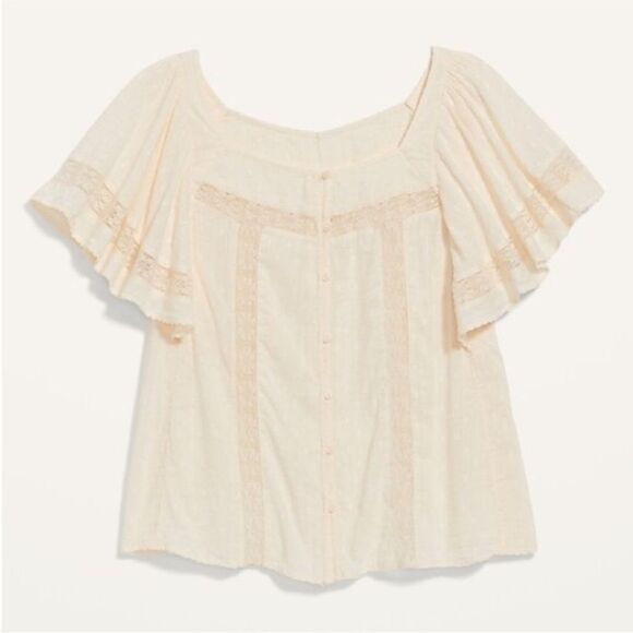 Old Navy Oversized Clip-Dot Crochet-Lace
Button-Front Blouse - Picture 2 of 7